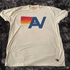 AVIATOR NATION CREW LOGO TEE VINTAGE WHITE SIZE XL UNISEX